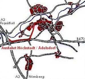 Anfahrtskizze nach Adelsdorf